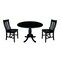 International Concepts Round 42 in Round Top Pedestal Table with 2 Chairs, Black, 42 in W, 42 in L, 29.5 in H, Wood, Black K46-42DPT-C61-2 - alternate 1